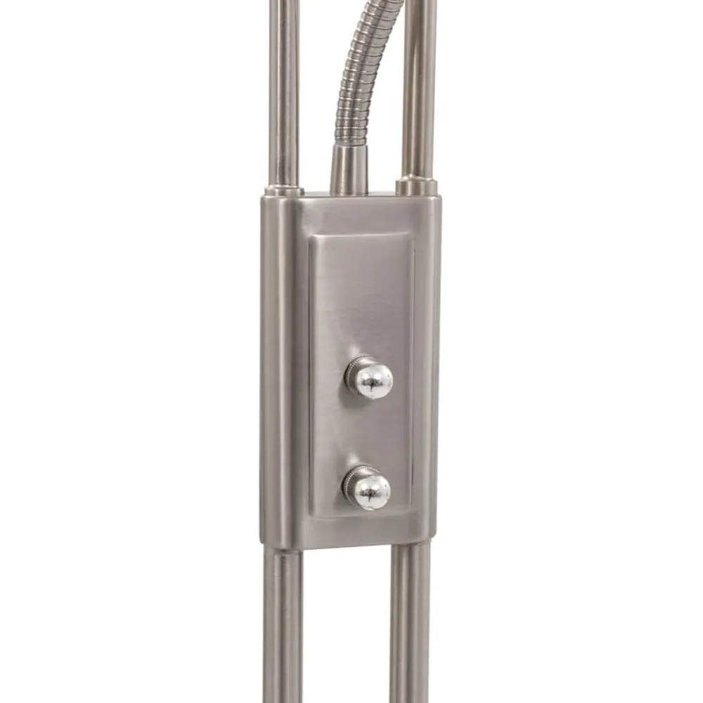 vidaXL Iluminación-Lámpara de pie regulable plateado 18 W 180 cm
