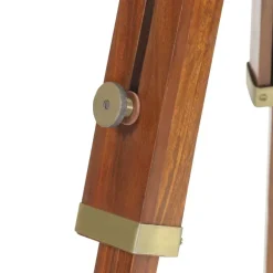 vidaXL Iluminación-Lámpara de suelo con trípode madera maciza de mango 165 cm
