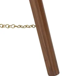 vidaXL Iluminación-Lámpara de suelo con trípode madera maciza de mango 97 cm