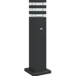 vidaXL Iluminación-Lámpara de suelo de exterior con sensor aluminio negro 50 cm