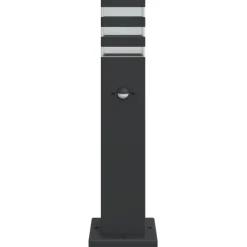 vidaXL Iluminación-Lámpara de suelo de exterior con sensor aluminio negro 50 cm