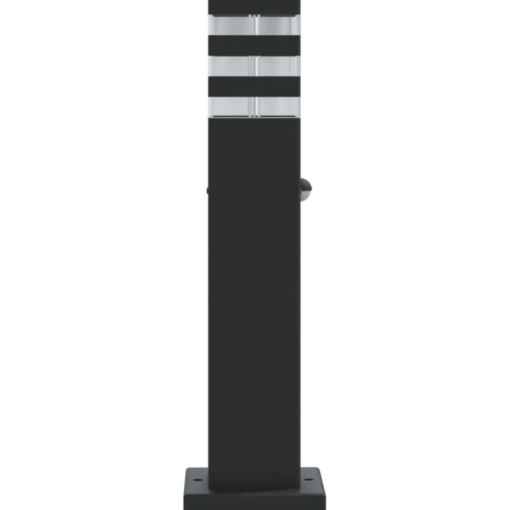 vidaXL Iluminación-Lámpara de suelo de exterior con sensor aluminio negro 50 cm