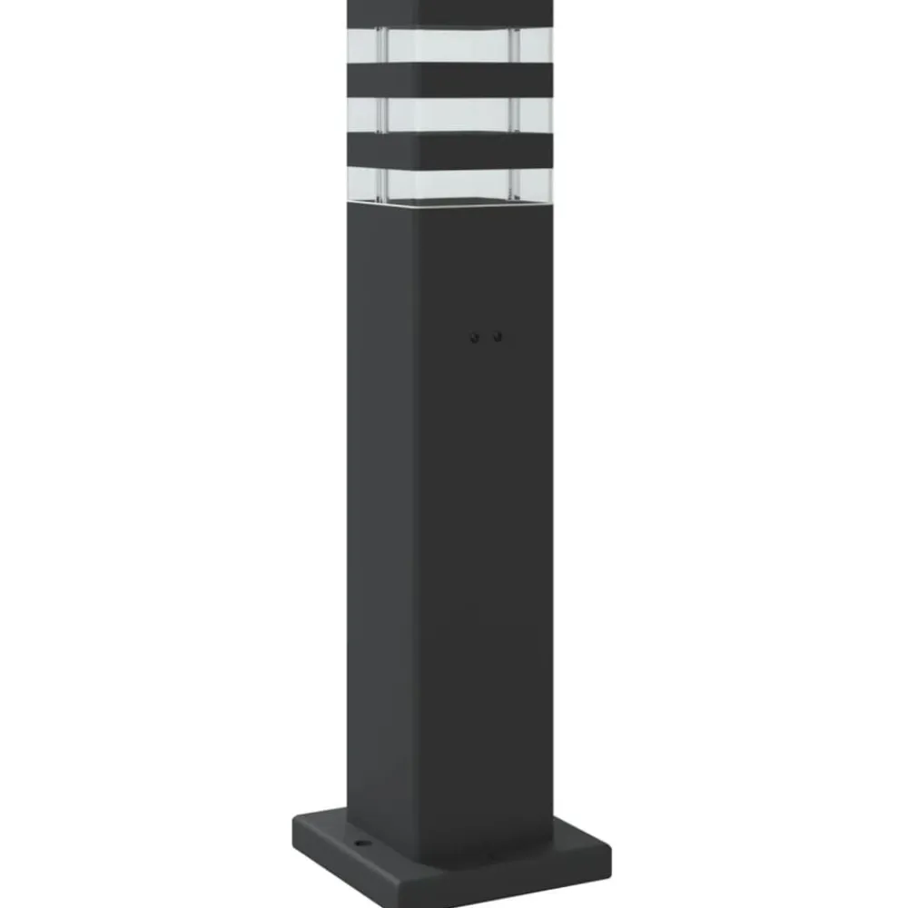 vidaXL Iluminación-Lámpara de suelo de exterior con sensor aluminio negro 50 cm