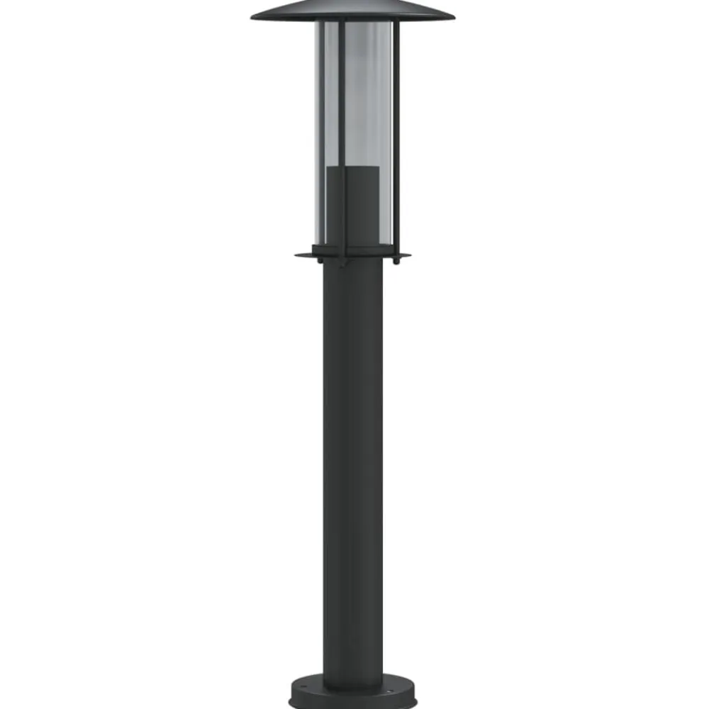 vidaXL Lámpara de suelo de exterior acero inoxidable 60 cm Negro Hot
