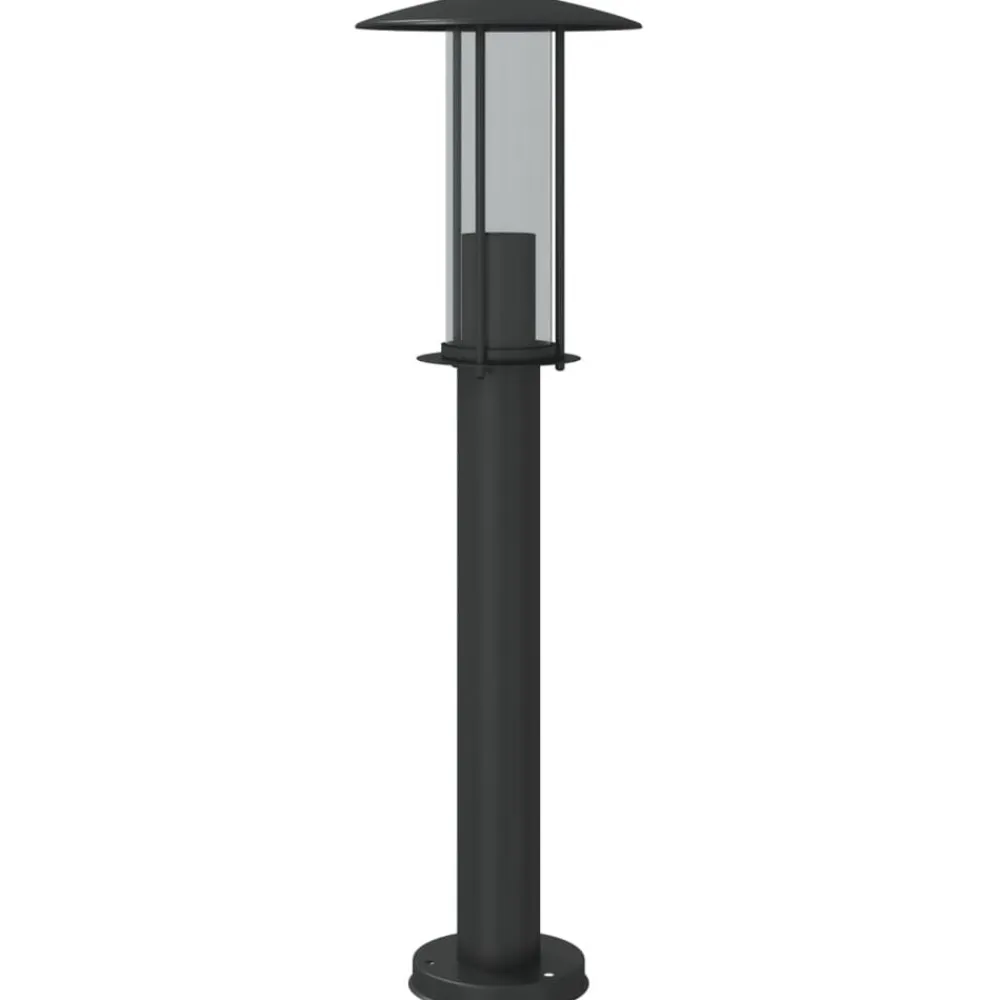 vidaXL Lámpara de suelo de exterior acero inoxidable 60 cm Negro Hot