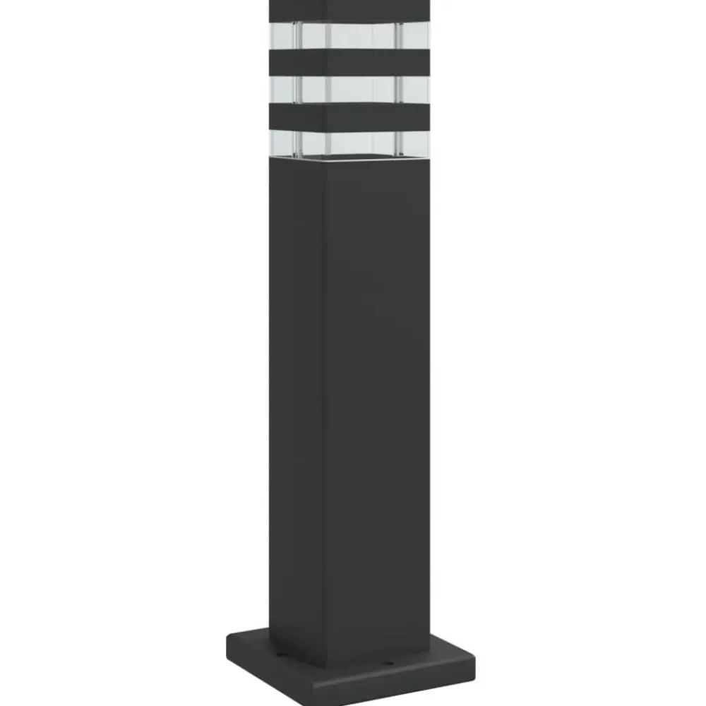 vidaXL Lámpara de suelo de exterior aluminio negro 50 cm Hot
