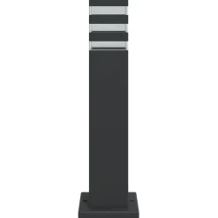 vidaXL Lámpara de suelo de exterior aluminio negro 50 cm Hot