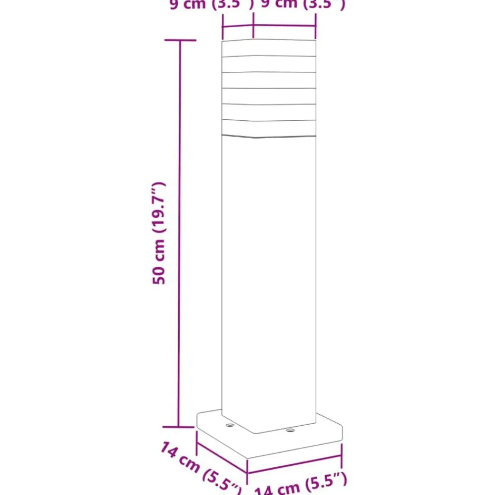vidaXL Lámpara de suelo de exterior aluminio negro 50 cm Hot