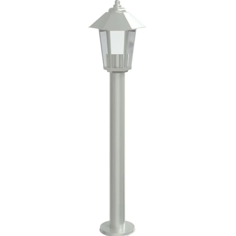 vidaXL Lámpara de suelo de exterior acero inoxidable 80 cm Plateado Outlet