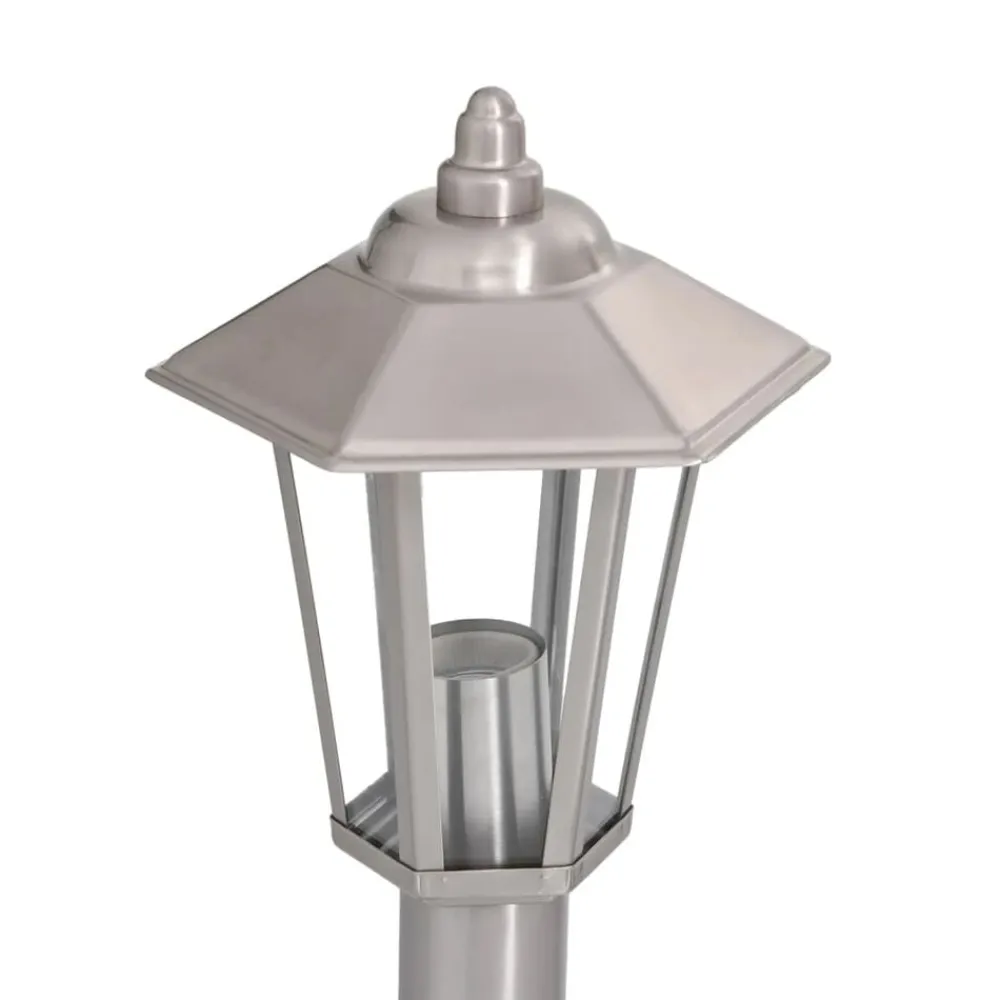 vidaXL Lámpara de suelo de exterior acero inoxidable 80 cm Plateado Outlet
