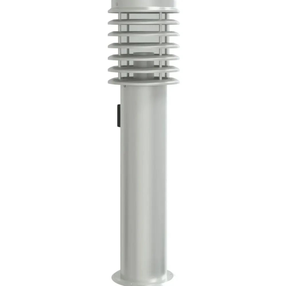 vidaXL Iluminación-Lámpara de suelo de exterior con enchufe acero inoxidable 60 cm