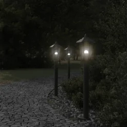 vidaXL Iluminación-Lámpara de suelo de exterior acero inoxidable 80 cm
