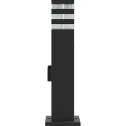 vidaXL Lámpara de suelo de exterior con enchufe aluminio negro 50 cm Clearance