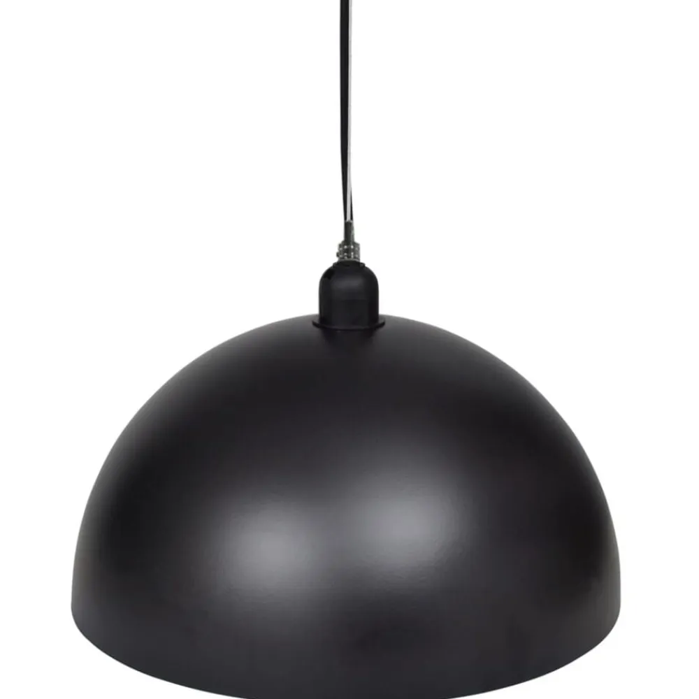 vidaXL Lámpara de techo 2 uds altura ajustable semiesférica negra Negro