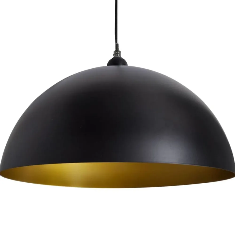 vidaXL Lámpara de techo 2 uds altura ajustable semiesférica negra Negro
