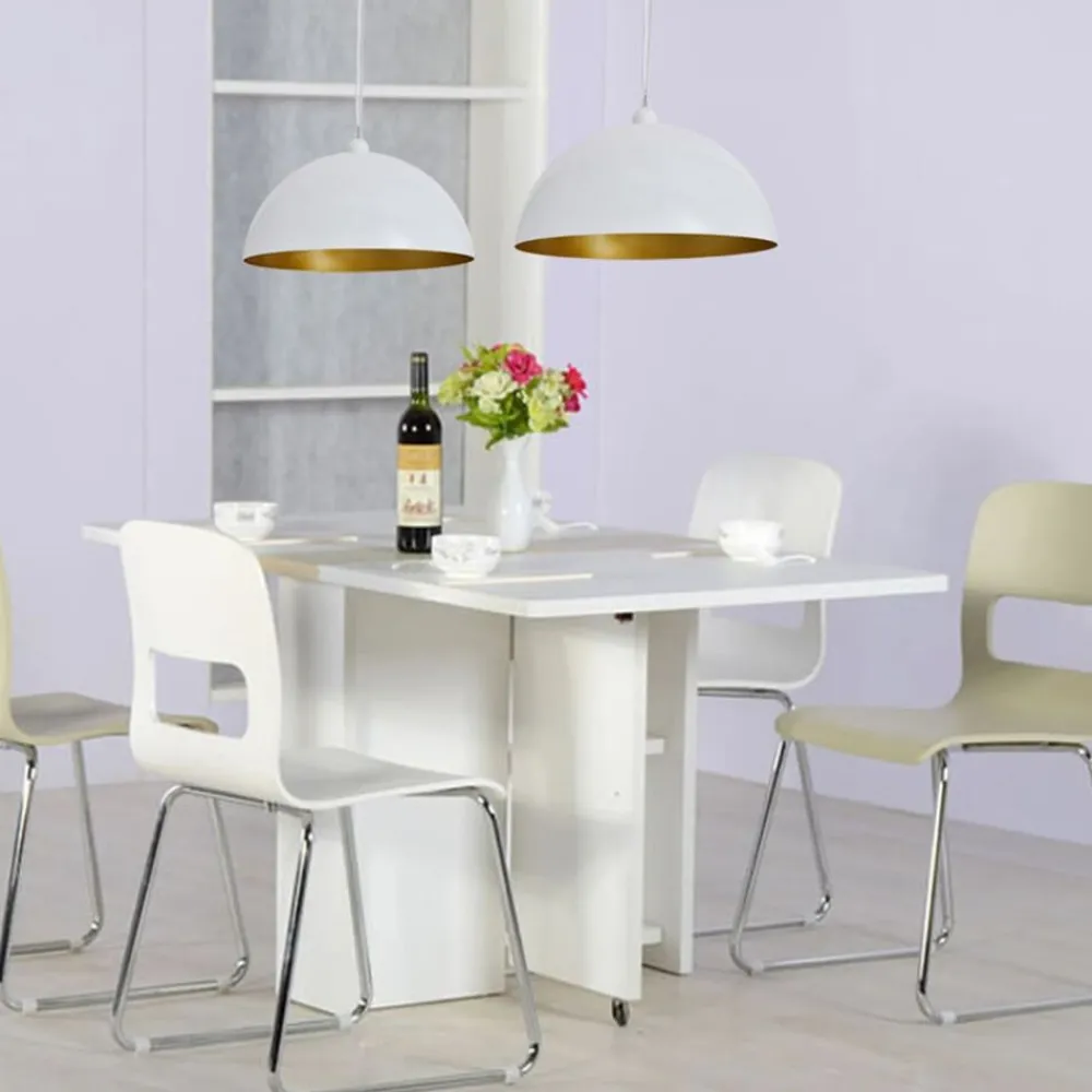 vidaXL Iluminación-Lámpara de techo 2 uds altura ajustable semiesférica blanca
