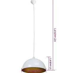 vidaXL Iluminación-Lámpara de techo 2 uds altura ajustable semiesférica blanca