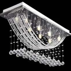 vidaXL Lámpara de techo con lágrimas de cristal 8 x G9 29 cm Online
