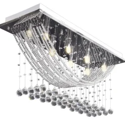 vidaXL Lámpara de techo con lágrimas de cristal 8 x G9 29 cm Online