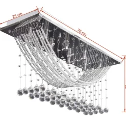 vidaXL Lámpara de techo con lágrimas de cristal 8 x G9 29 cm Online