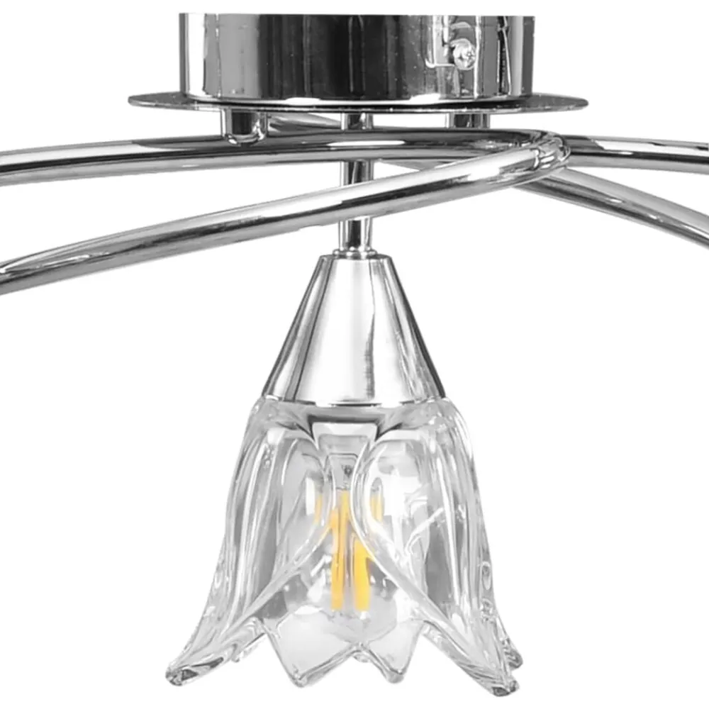 vidaXL Lámpara de techo con pantallas vidrio tulipán 5 bombillas E14 Sale