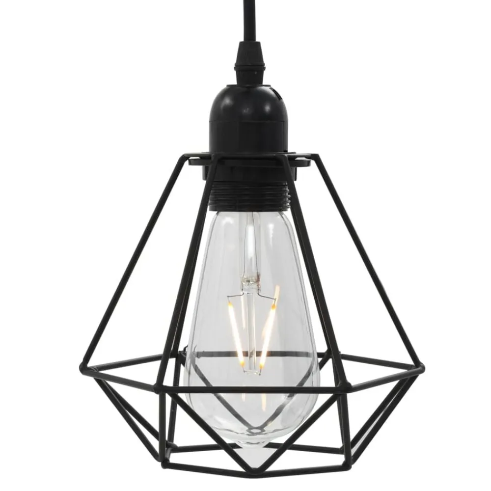 vidaXL Iluminación-Lámpara de techo con diseño de rombos negra 3 bombillas E27