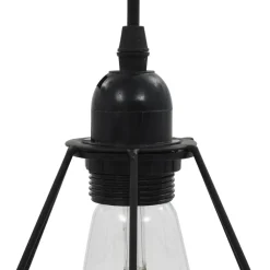 vidaXL Iluminación-Lámpara de techo con diseño de rombos negra 3 bombillas E27