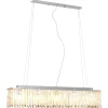 vidaXL Iluminación-Lámpara de techo con cuentas de cristal plateado 104 cm E14
