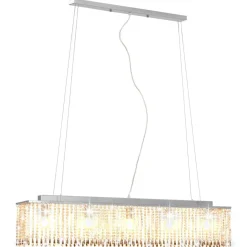 vidaXL Iluminación-Lámpara de techo con cuentas de cristal plateado 104 cm E14