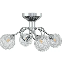 vidaXL Lámpara de techo con pantallas de alambre 4 bombillas LED G9 Online