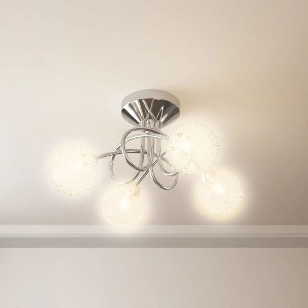 vidaXL Lámpara de techo con pantallas de alambre 4 bombillas LED G9 Online