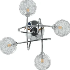 vidaXL Lámpara de techo con pantallas de alambre 4 bombillas LED G9 Online