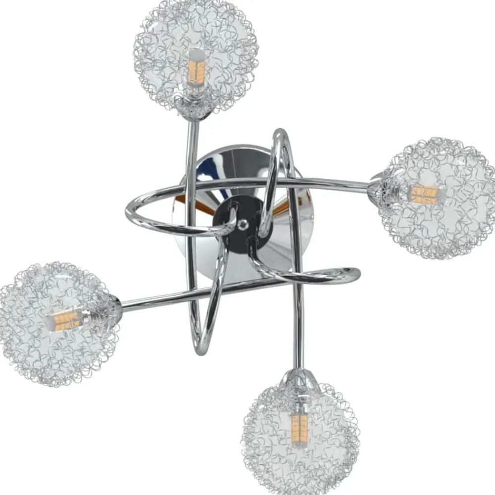 vidaXL Lámpara de techo con pantallas de alambre 4 bombillas LED G9 Online