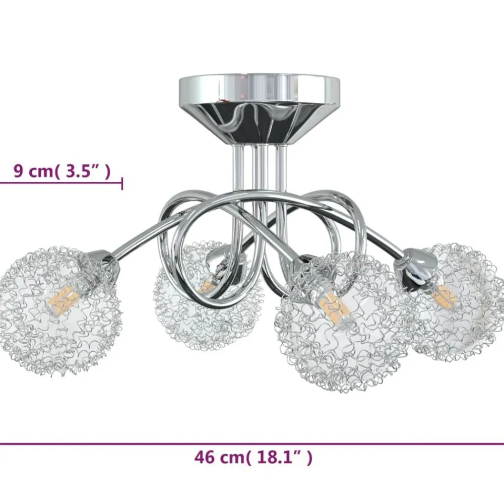 vidaXL Lámpara de techo con pantallas de alambre 4 bombillas LED G9 Online