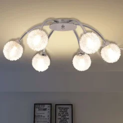vidaXL Iluminación-Lámpara de techo con 6 bombillas LED G9 240 W