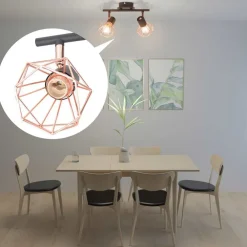 vidaXL Iluminación-Lámpara de techo con 2 bombillas LED de filamento 8 W