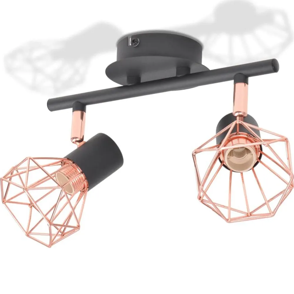 vidaXL Iluminación-Lámpara de techo con 2 bombillas LED de filamento 8 W