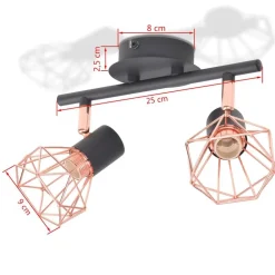 vidaXL Iluminación-Lámpara de techo con 2 bombillas LED de filamento 8 W
