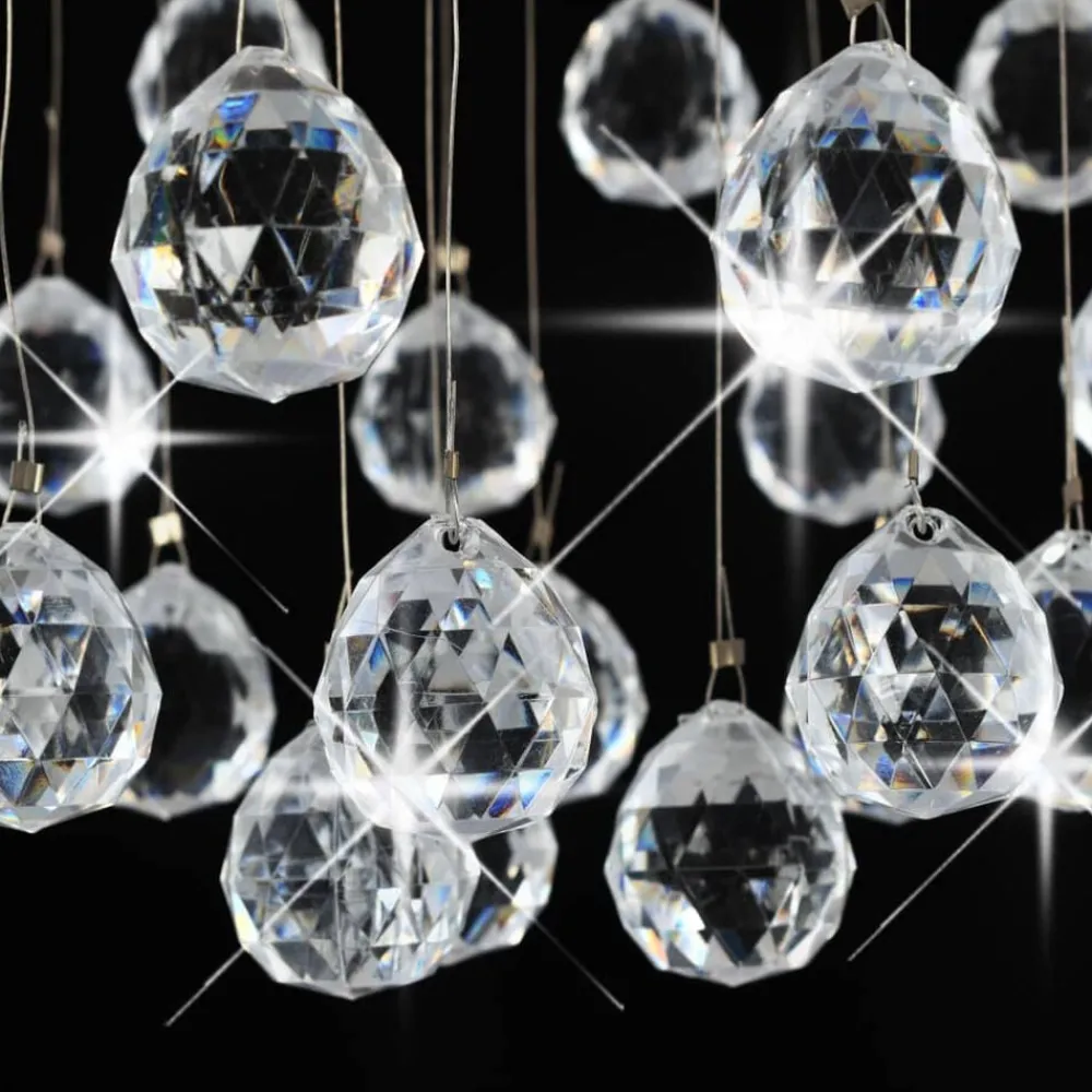vidaXL Iluminación-Lámpara de techo con cristales plateado esférica 3 bombillas G9