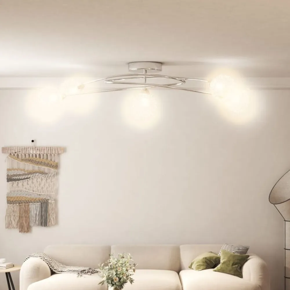 vidaXL Lámpara de techo con pantallas de alambre 5 bombillas LED G9 Hot