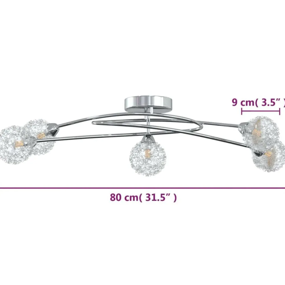 vidaXL Lámpara de techo con pantallas de alambre 5 bombillas LED G9 Hot
