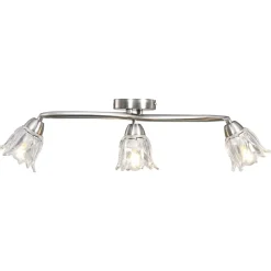 vidaXL Iluminación-Lámpara de techo con pantallas vidrio tulipán 3 bombillas E14
