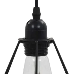vidaXL Lámpara de techo con diseño de rombos negra 3 bombillas E27 Hot