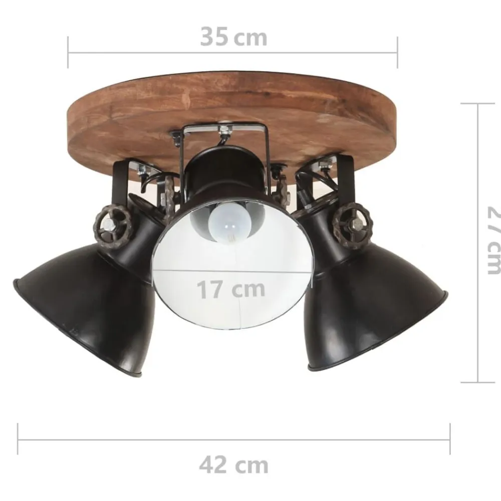 vidaXL Iluminación-Lámpara de techo industrial negra 25 W 42x27 cm E27