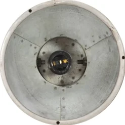 vidaXL Lámpara de techo industrial madera de mango plateado E27 Best