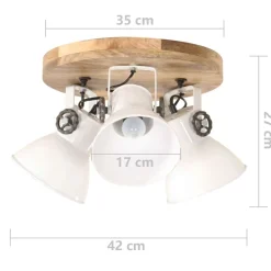 vidaXL Lámpara de techo industrial 25 W 42x27 cm E27 Blanco Discount