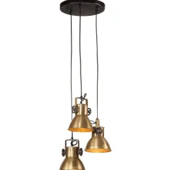 vidaXL Iluminación-Lámpara de techo latón vintage 25 W E27 30x30x100 cm