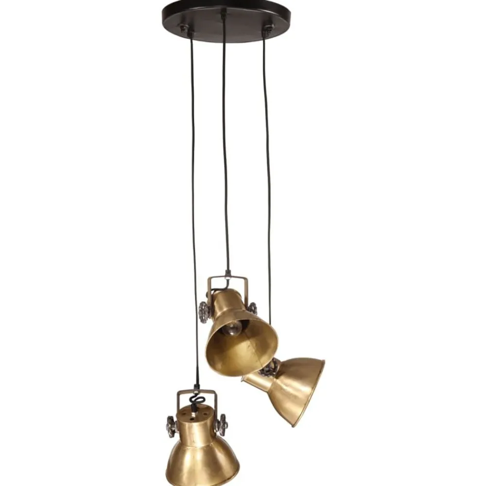 vidaXL Iluminación-Lámpara de techo latón vintage 25 W E27 30x30x100 cm