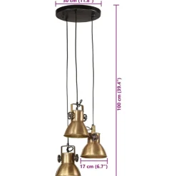 vidaXL Iluminación-Lámpara de techo latón vintage 25 W E27 30x30x100 cm