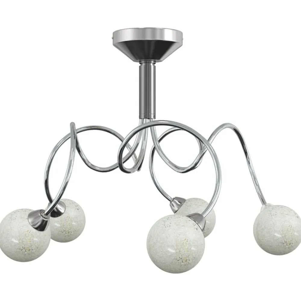 vidaXL Lámpara de techo pantallas cristal redonda 5 bombillas LED G9 Online